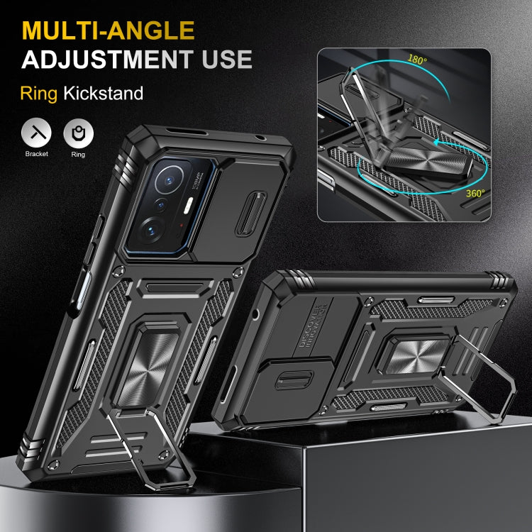 For Xiaomi 11T Armor PC + TPU Camera Shield Phone Case(Black) - free shipping - PMC TechLife - Order now!