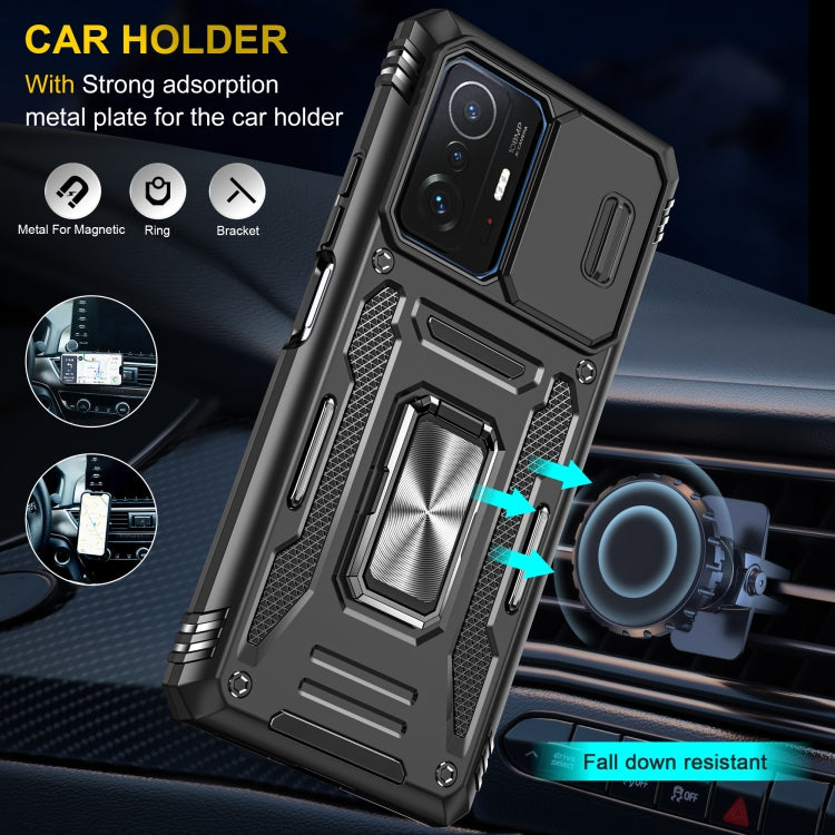 For Xiaomi 11T Armor PC + TPU Camera Shield Phone Case(Black) - free shipping - PMC TechLife - Order now!