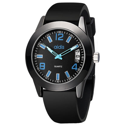 addies MY-1601 Luminous Version Silicone Watchstrap Quartz Watch, Support Calendar, Size:S(Blue) - Silicone Strap Watches by addies | Online Shopping South Africa | PMC Jewellery | Buy Now Pay Later Mobicred