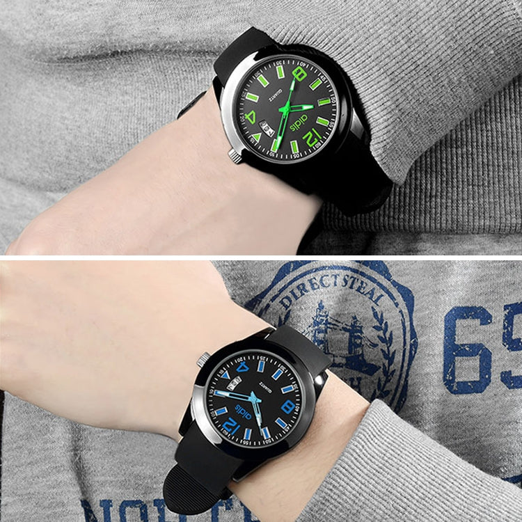 addies MY-1601 Luminous Version Silicone Watchstrap Quartz Watch, Support Calendar, Size:S(Blue) - Silicone Strap Watches by addies | Online Shopping South Africa | PMC Jewellery | Buy Now Pay Later Mobicred