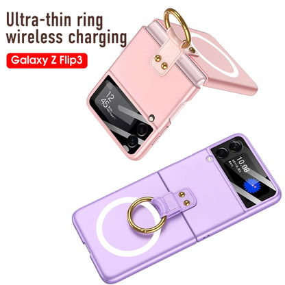 For Samsung Galaxy Z Flip3 5G GKK MagSafe Ultrathin Integrated Shockproof Phone Case with Ring Holder(Black) - Galaxy Phone Cases by GKK | Online Shopping South Africa | PMC Jewellery | Buy Now Pay Later Mobicred