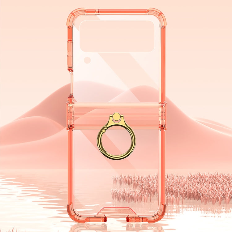 For Samsung Galaxy Z Flip4 GKK Airbag Hinge Shockproof Phone Case with Ring Holder(Orange) - Galaxy Z Flip4 5G Cases by GKK | Online Shopping South Africa | PMC Jewellery