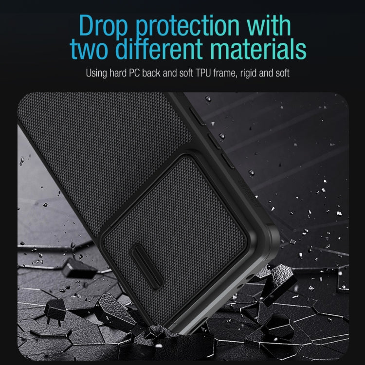 For Xiaomi 12T Pro NILLKIN 3D Textured Camshield PC + TPU Phone Case(Black) - Xiaomi Cases by NILLKIN | Online Shopping South Africa | PMC Jewellery | Buy Now Pay Later Mobicred