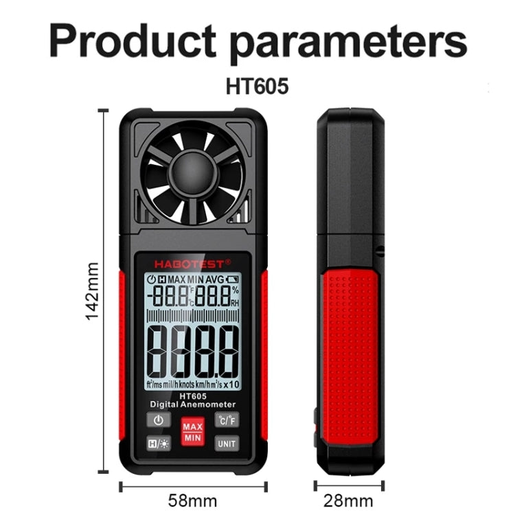 HABOTEST HT605 Portable Intelligent Digital Display Handheld Wind Speed Tester - free shipping - PMC TechLife - Order now!