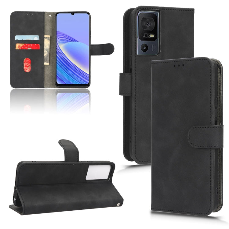 For TCL 40SE Skin Feel Magnetic Flip Leather Phone Case(Black) - More Brand by PMC Jewellery | Online Shopping South Africa | PMC Jewellery