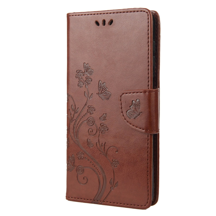 For Google Pixel 7a Butterfly Flower Pattern Flip Leather Phone Case(Brown) - Google Cases by PMC Jewellery | Online Shopping South Africa | PMC Jewellery