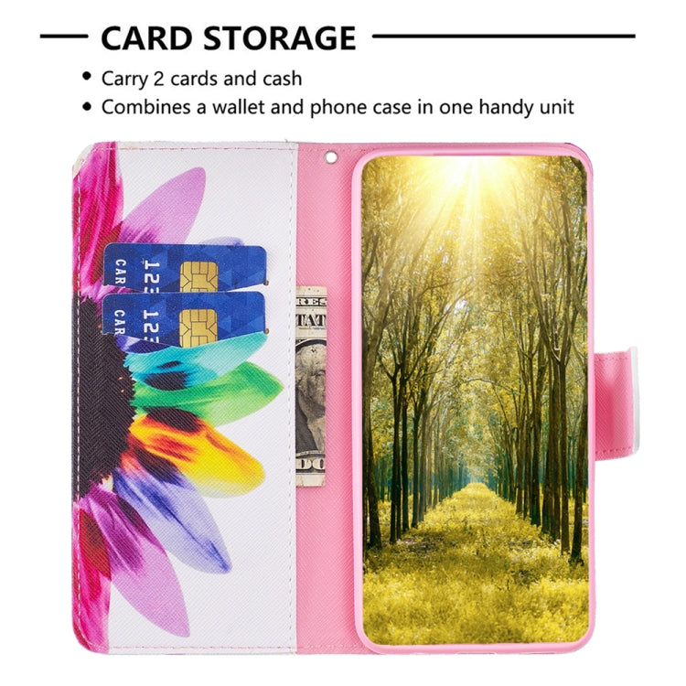 For Motorola Moto E13 4G Colored Drawing Pattern Leather Phone Case(Sun Flower) - free shipping - PMC TechLife - Order now!