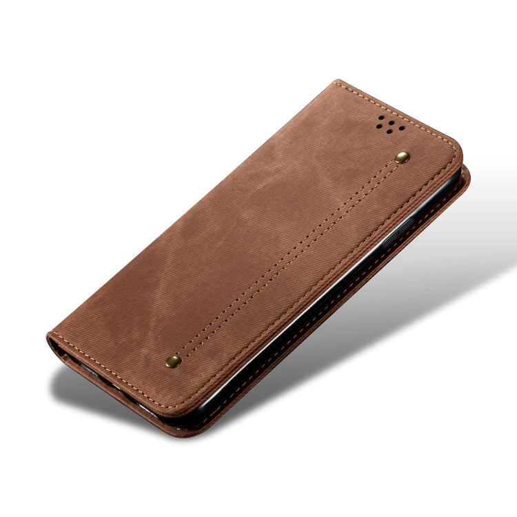 For Xiaomi Poco X5 Pro 5G / Redmi Note 12 Pro Speed Denim Texture Leather Phone Case(Brown) - free shipping - PMC TechLife - Order now!