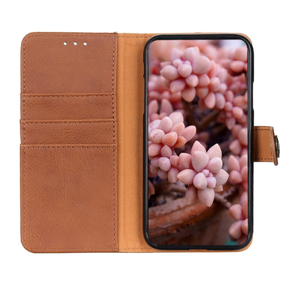 For OnePlus Nord CE 3 Lite KHAZNEH Cowhide Texture Flip Leather Phone Case(Brown) - OnePlus Cases by PMC Jewellery | Online Shopping South Africa | PMC Jewellery