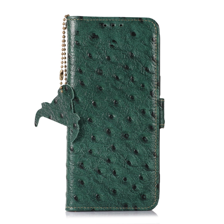 For OnePlus Nord CE 3 Lite Ostrich Pattern Genuine Leather RFID Phone Case(Green) - OnePlus Cases by PMC Jewellery | Online Shopping South Africa | PMC Jewellery