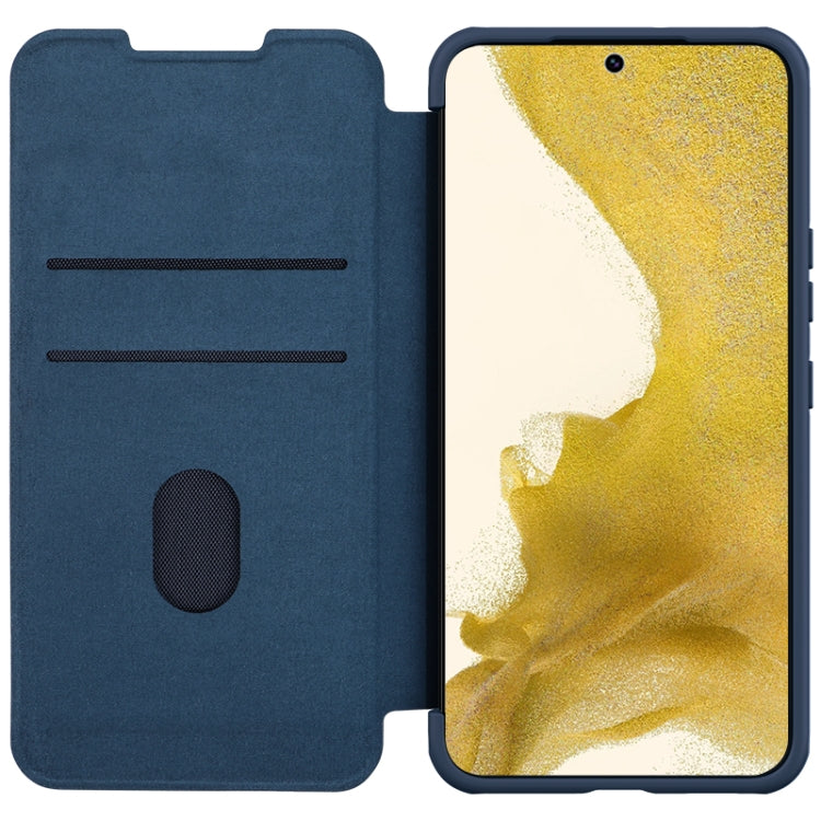 For Samsung Galaxy S23 5G NILLKIN QIN Series Pro Sliding Camera Cover Design Leather Phone Case(Blue) - Galaxy S23 5G Cases by NILLKIN | Online Shopping South Africa | PMC Jewellery