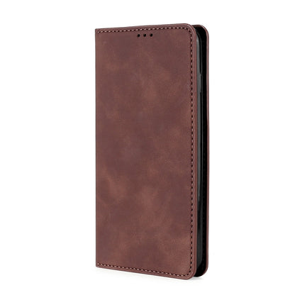 For OnePlus Ace 2/11R Skin Feel Magnetic Horizontal Flip Leather Phone Case(Dark Brown) - OnePlus Cases by PMC Jewellery | Online Shopping South Africa | PMC Jewellery