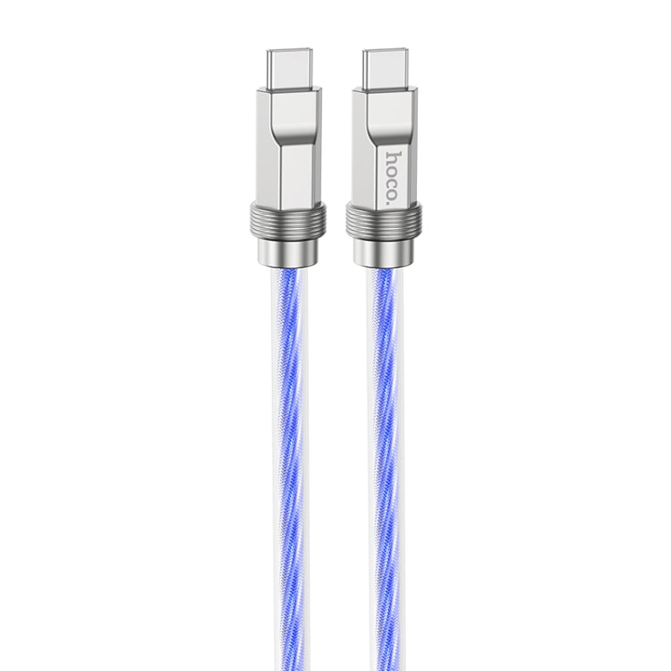 hoco U113 100W USB-C/Type-C to USB-C/Type-C Silicone Data Cable, Length: 1m(Blue) - USB-C & Type-C Cable by hoco | Online Shopping South Africa | PMC Jewellery