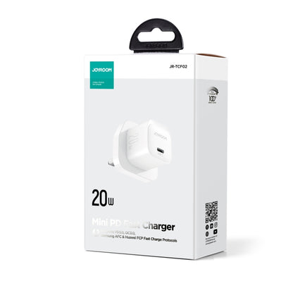 JOYROOM JR-TCF02 PD Type-C 20W Mini Charger, Plug:UK Plug(White) - USB Charger by JOYROOM | Online Shopping South Africa | PMC Jewellery