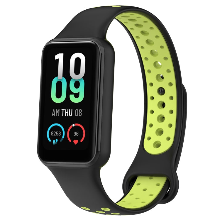 For Redmi Band 2 Loop Two-Color Breathable Silicone Watch Band(Black+Lime) - Watch Bands by PMC TechLife | Online Shopping South Africa | PMC TechLife | Buy Now Pay Later Mobicred
