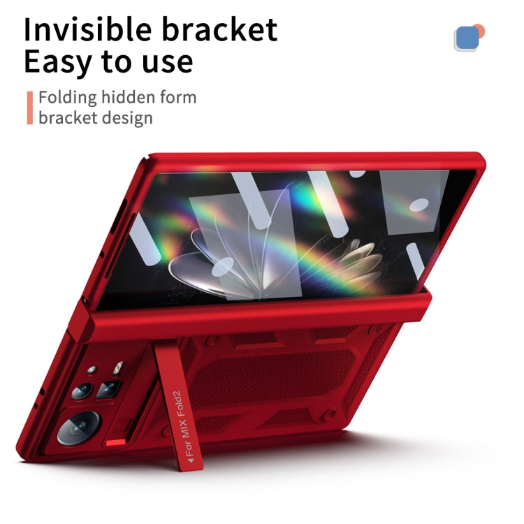For Xiaomi Mix Fold 2 Hinge All-inclusive Magnetic Phone Case with Stand(Red) - Xiaomi Cases by PMC TechLife | Online Shopping South Africa | PMC TechLife
