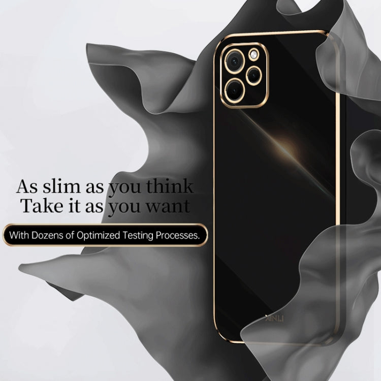 For Huawei nova Y61 XINLI Straight Edge 6D Electroplate TPU Phone Case(Black) - Huawei Cases by XINLI | Online Shopping South Africa | PMC TechLife | Buy Now Pay Later Mobicred