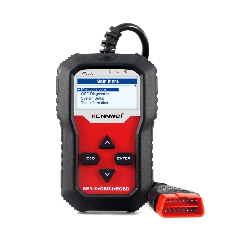 For Mercedes Benz KONNWE KW360 2.4 inch OBD2 Car Fault Detector - Code Readers & Scan Tools by KONNWEI | Online Shopping South Africa | PMC TechLife | Buy Now Pay Later Mobicred