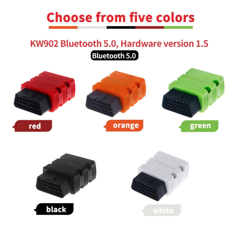KONNWEI KW902 Bluetooth 5.0 OBD2 Car Fault Diagnostic Scan Tools Support IOS / Android(White) - free shipping - PMC TechLife - Order now!