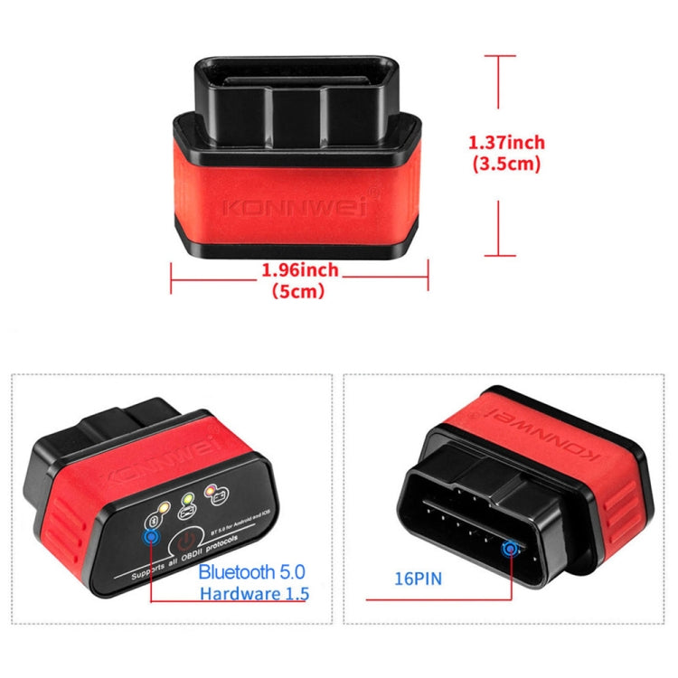 KONNWEI KW903 Bluetooth 5.0 OBD2 Car Fault Diagnostic Scan Tools Support IOS / Android(Black Orange) - free shipping - PMC TechLife - Order now!