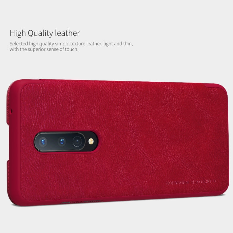 For OnePlus 8 NILLKIN QIN Series Crazy Horse Texture Horizontal Flip Leather Case with Card Slot(Red) - OnePlus Cases by NILLKIN | Online Shopping South Africa | PMC Jewellery