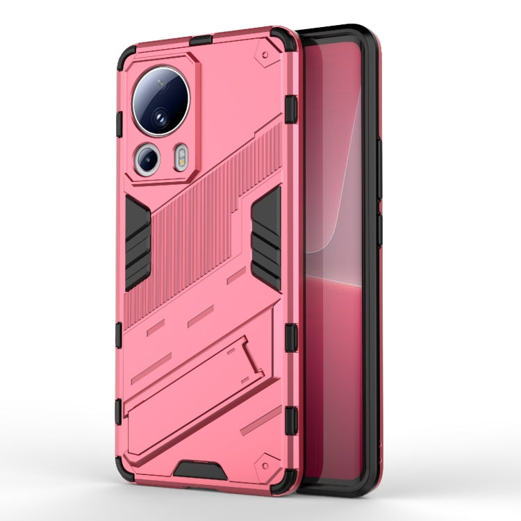 For Xiaomi 13 Lite Punk Armor 2 in 1 PC + TPU Shockproof Phone Case with Holder(Rose Red) - 13 Lite Cases by PMC Jewellery | Online Shopping South Africa | PMC Jewellery