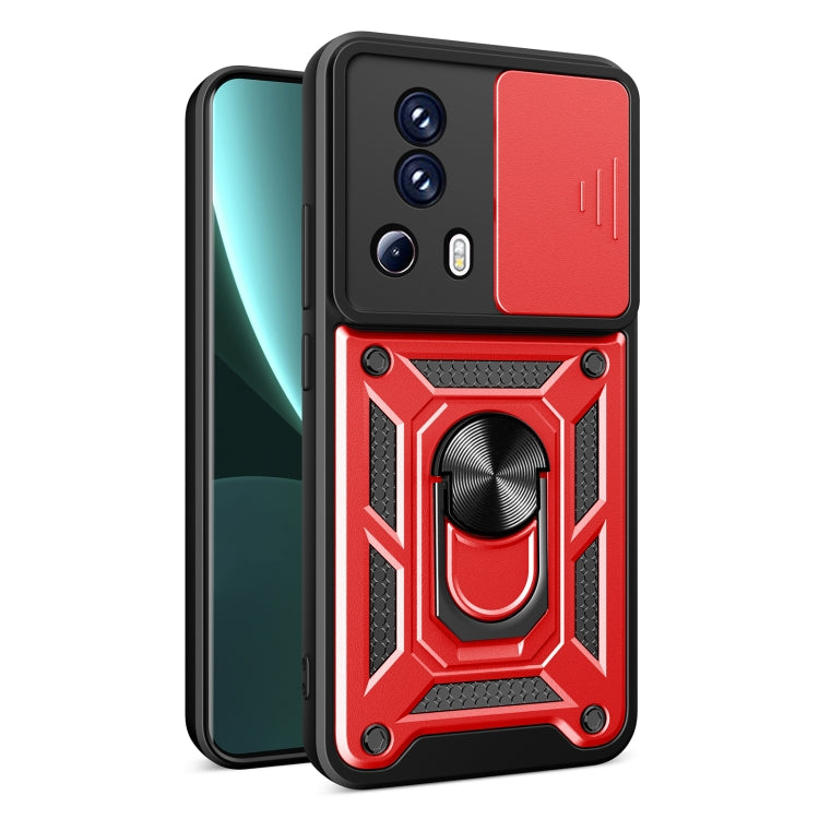 For Xiaomi Civi 2 5G / 13 Lite Sliding Camera Cover Design TPU+PC Phone Case(Red) - 13 Lite Cases by PMC Jewellery | Online Shopping South Africa | PMC Jewellery