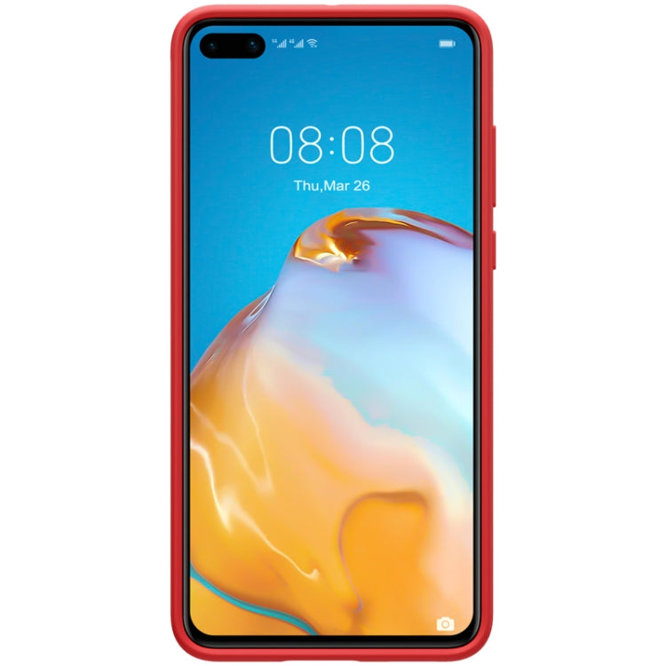 For Huawei P40 NILLKIN Feeling Series Shockproof Liquid Silicone Protective Case(Red) - Huawei Cases by NILLKIN | Online Shopping South Africa | PMC Jewellery