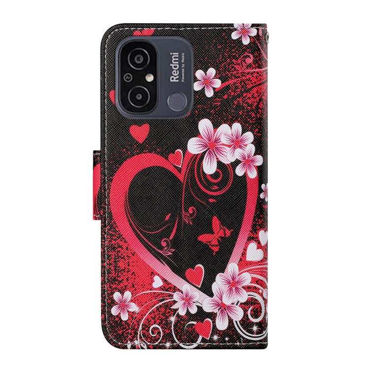 For Xiaomi Redmi 12C Colored Drawing Pattern Flip Leather Phone Case(Red Heart) - free shipping - PMC TechLife - Order now!