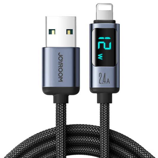 JOYROOM S-AL012A16 2.4A USB to 8 Pin Digital Display Fast Charging Data Cable, Length:1.2m(Black) - Normal Style Cable by JOYROOM | Online Shopping South Africa | PMC Jewellery