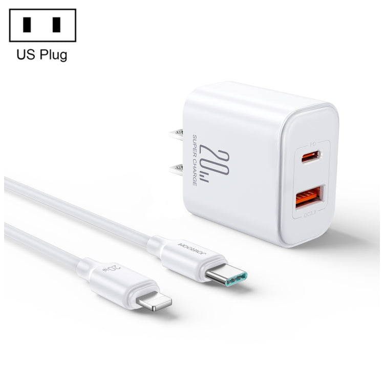 J0YROOM TCF05 20W USB+USB-C/Type-C Dual Interface Fast Charger Set, Specification:US Plug(White) - USB Charger by JOYROOM | Online Shopping South Africa | PMC Jewellery