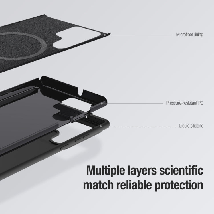 For Samsung Galaxy S23 Ultra 5G NILLKIN CamShield MagSafe Magnetic Liquid Silicone + PC Full Coverage Case(Black) - Galaxy S23 Ultra 5G Cases by NILLKIN | Online Shopping South Africa | PMC Jewellery