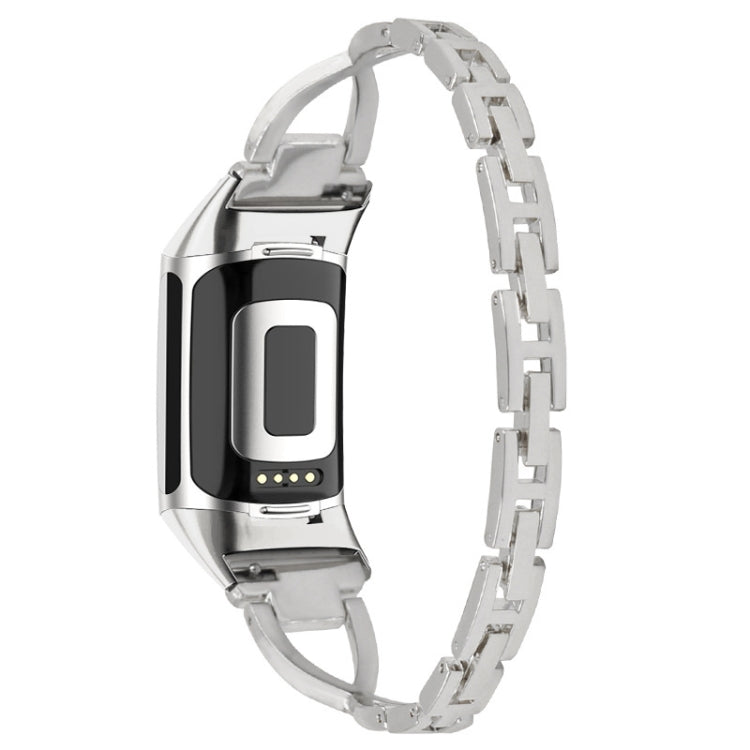 For Fitbit Charge 2 Diamond Metal Watch Band(Silver) -  by PMC TechLife | Online Shopping South Africa | PMC TechLife
