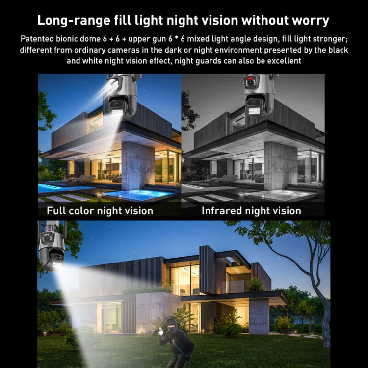 QX81 Humanoid Recognition AI Alarm WIFI Spherical Dual 2MP IP Camera, Plug:US Plug - free shipping - PMC TechLife - Order now!