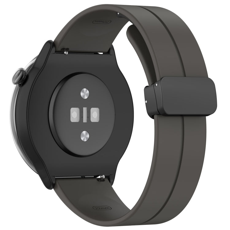 For Amazfit GTR Mini Magnetic Fold Clasp Black Buckle Silicone Watch Band(Space Grey) -  by PMC Jewellery | Online Shopping South Africa | PMC Jewellery