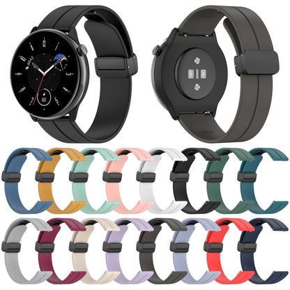 For Amazfit GTR Mini Magnetic Fold Clasp Black Buckle Silicone Watch Band(Space Grey) -  by PMC Jewellery | Online Shopping South Africa | PMC Jewellery