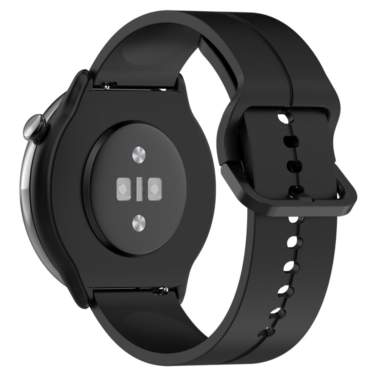 For Amazfit GTR Mini 20mm Flat Head Groove Reverse Buckle Silicone Watch Band(Black) -  by PMC Jewellery | Online Shopping South Africa | PMC Jewellery