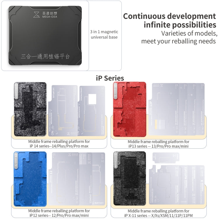 For Xiaomi 12 Pro Qianli Mega-idea Multi-functional Middle Frame Positioning BGA Reballing Platform - Repair Platform by QIANLI | Online Shopping South Africa | PMC Jewellery