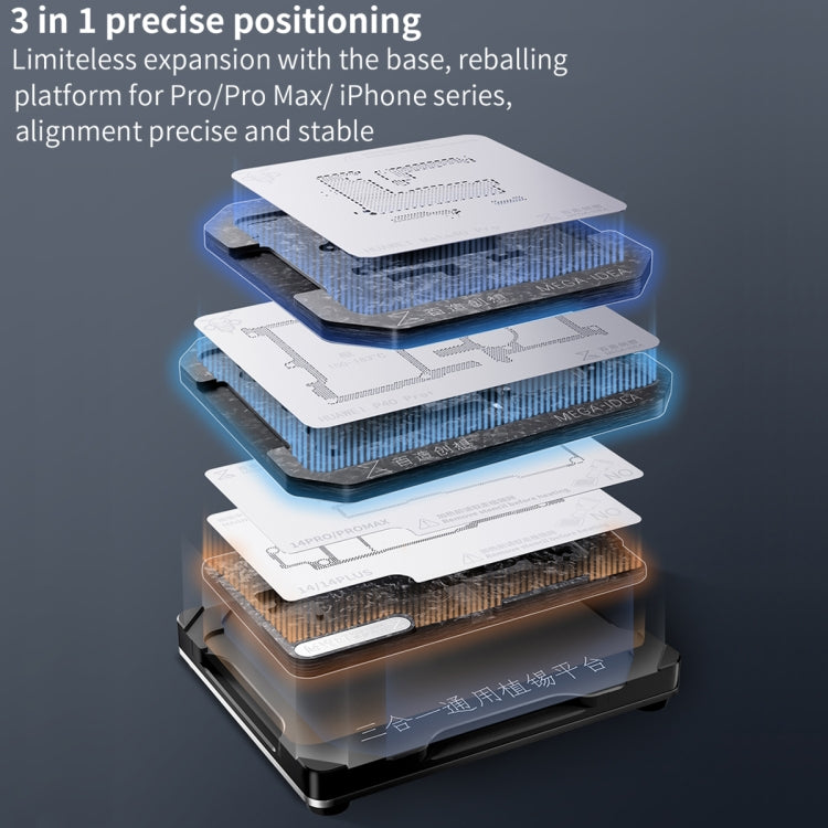 For iPhone 14 Series Qianli Mega-idea Multi-functional Middle Frame Positioning BGA Reballing Platform - free shipping - PMC TechLife - Order now!