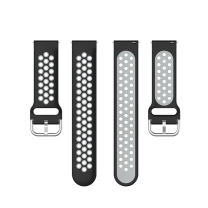 For Honor Watch GS 3i 22mm Sports Two-tone Silicone Watch Band(Black Grey) - Smart Wear by PMC Jewellery | Online Shopping South Africa | PMC Jewellery