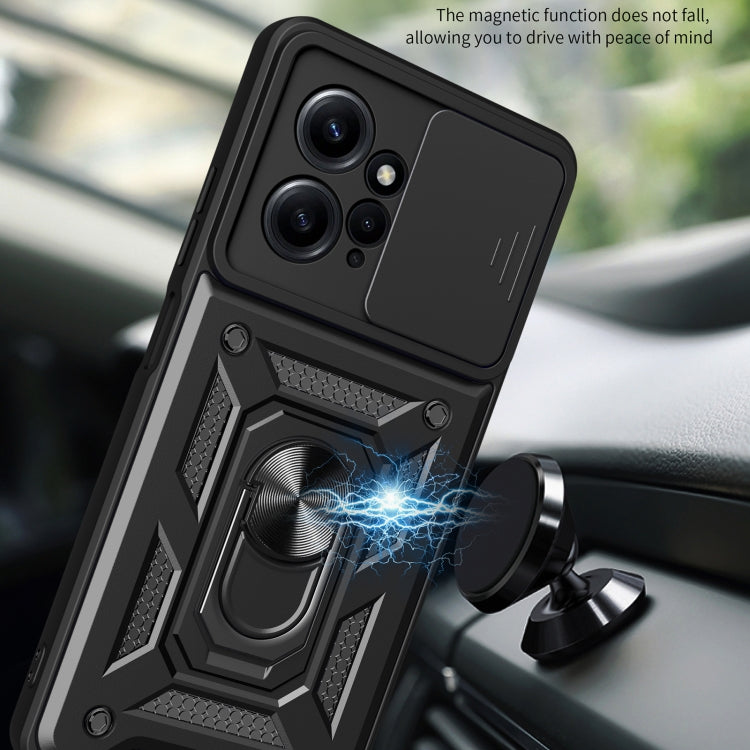 For Xiaomi Redmi Note 12 4G Global Sliding Camera Cover Design Phone Case(Black) - Note 12 Cases by PMC Jewellery | Online Shopping South Africa | PMC Jewellery