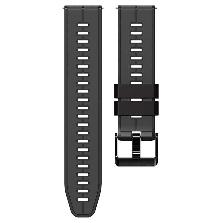 20mm Universal Vertical Line Two-Color Silicone Watch Band(Carbon Gray+Black) - Smart Wear by PMC Jewellery | Online Shopping South Africa | PMC Jewellery