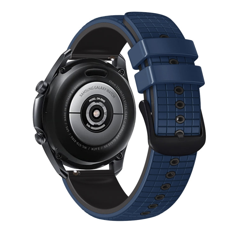 20mm Universal Mesh Two-Tone Silicone Watch Band(Dark Blue Black) - Smart Wear by PMC TechLife | Online Shopping South Africa | PMC TechLife