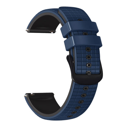 20mm Universal Mesh Two-Tone Silicone Watch Band(Dark Blue Black) - Smart Wear by PMC Jewellery | Online Shopping South Africa | PMC Jewellery