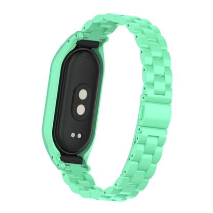 For Xiaomi Mi Band 8 Integrated Metal Case + Three-bead Watch Band(Blue Sea) - Smart Wear by PMC Jewellery | Online Shopping South Africa | PMC Jewellery