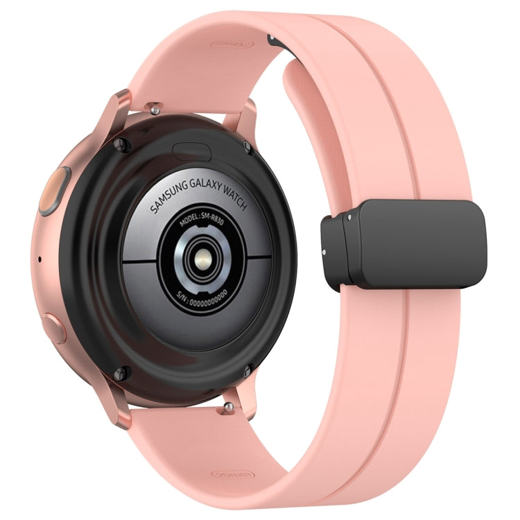 22mm Universal Flat Head Groove Folding Black Buckle Silicone Watch Band(Light Pink) - Smart Wear by PMC TechLife | Online Shopping South Africa | PMC TechLife