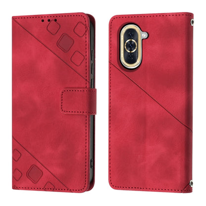 For Huawei nova 10 Skin-feel Embossed Leather Phone Case(Red) - Huawei Cases by PMC Jewellery | Online Shopping South Africa | PMC Jewellery