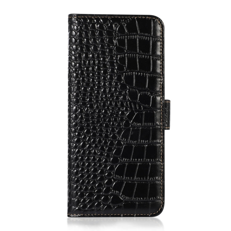 For Xiaomi Redmi Note 12 Turbo Crocodile Top Layer Cowhide Leather Phone Case(Black) - Xiaomi Cases by PMC TechLife | Online Shopping South Africa | PMC TechLife