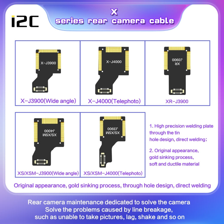 For iPhone X J3900 i2C Back Facing Wide Camera Cable - Flex Cable by PMC TechLife | Online Shopping South Africa | PMC TechLife
