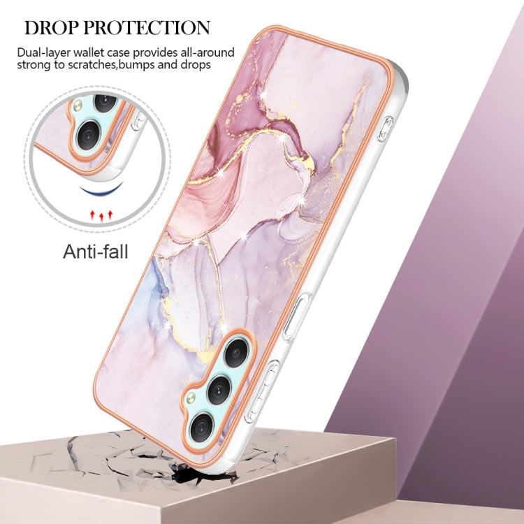 For Samsung Galaxy A24 Electroplating Marble Dual-side IMD Phone Case(Rose Gold 005) - free shipping - PMC TechLife - Order now!